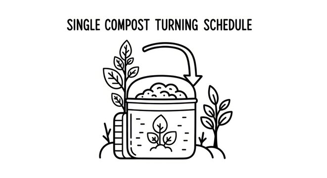 Compost Turning Schedule Garden Plan Illustration.