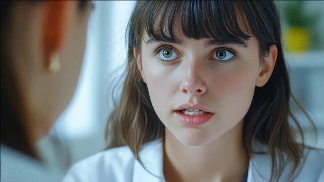 A young woman with a disgusted look on her face