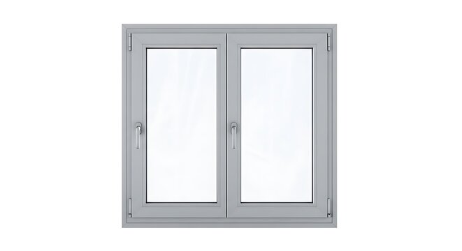 Modern double-hung aluminum casement window with handles