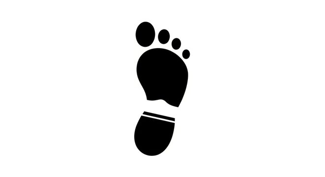 Footprint Icon with Sock and Toes.