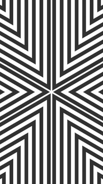 Vertical Video Black White Hexagonal Stripe Geometric Line Art Seamless Visual Loop