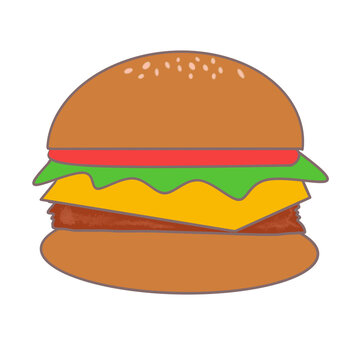 burger with basic color