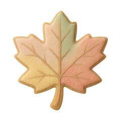 Fototapeta premium PNG Colorful autumn leaf cookie