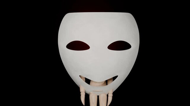 Human Wearing Mask Hypocrisy Fake Personality Social Pressure Identity Crisis Psychological Concept