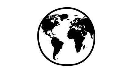 Fototapeta premium Black and white world map globe.