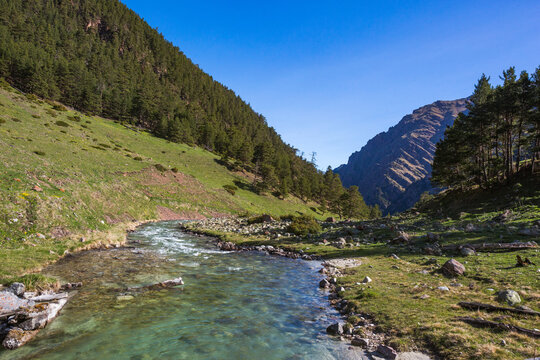 River in Caucasus Mountains. Karachay-Cherkessia republic, Russia