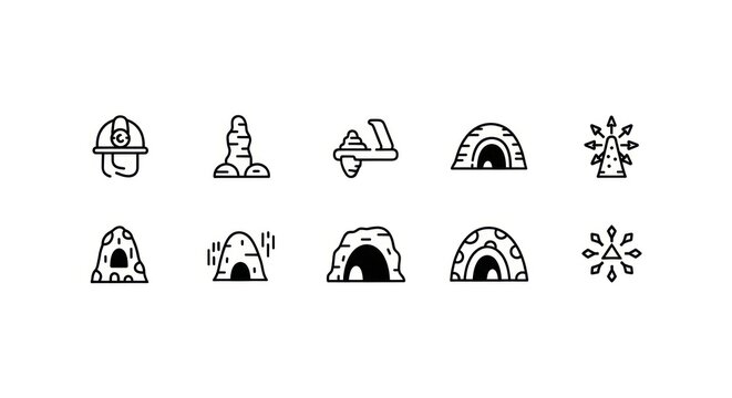 icons of people in igloos and snowflakes.
