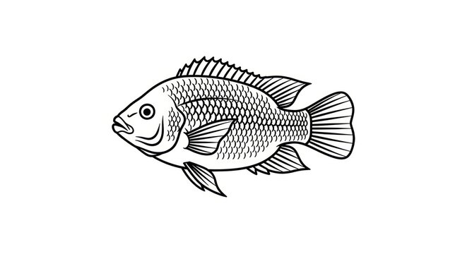 Detailed drawing of a single fish.