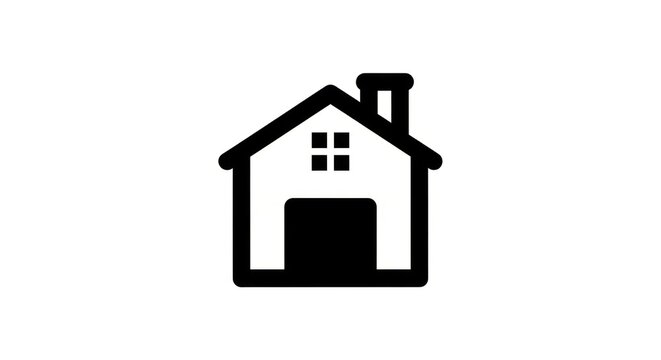 Simple black house icon on white.