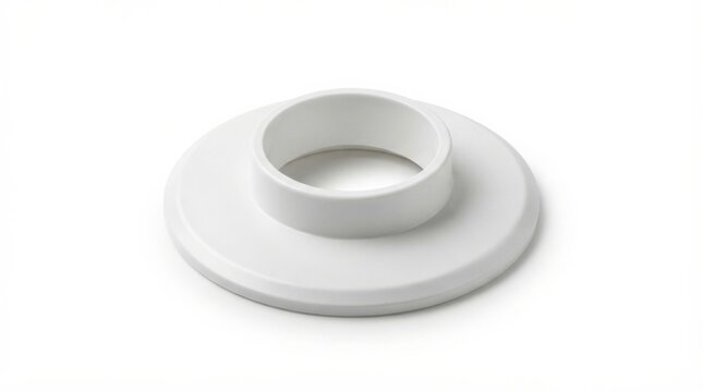 White circular plastic flange seal fitting with circular component industrial