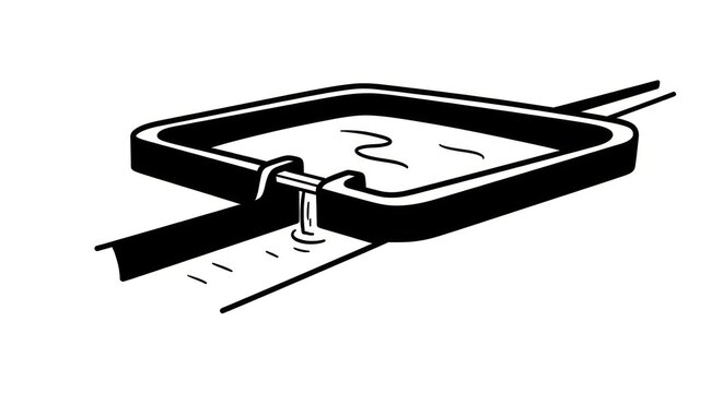 Black and white illustration of magnet.