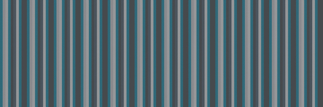 The design presents a bold vertical stripe layout with crisp linear flow. Gray and cyan coloring adds clean graphic presence to a seamless fabric pattern suited to fashion prints and decor.