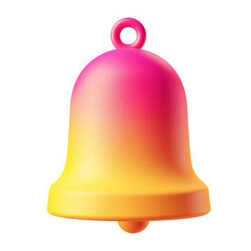 Pink-Orange Gradient 3D Bell Icon | New Message Reminder UI Design Asset