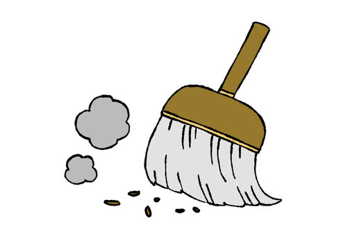 掃き掃除のイラスト
