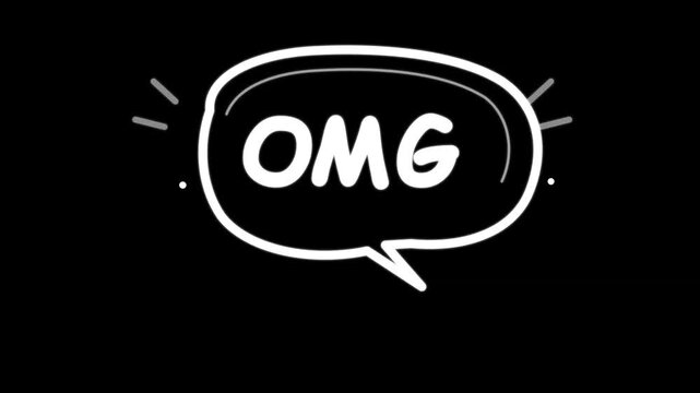 Omg speech bubble graphic illustration featuring bold text for dynamic social media motion video footage