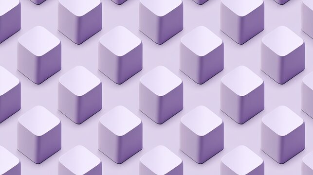 Repeating pattern of rounded, light purple cubes on a soft purple background