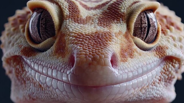 Close-up of a reptile's face, displaying eye detail and textured skin