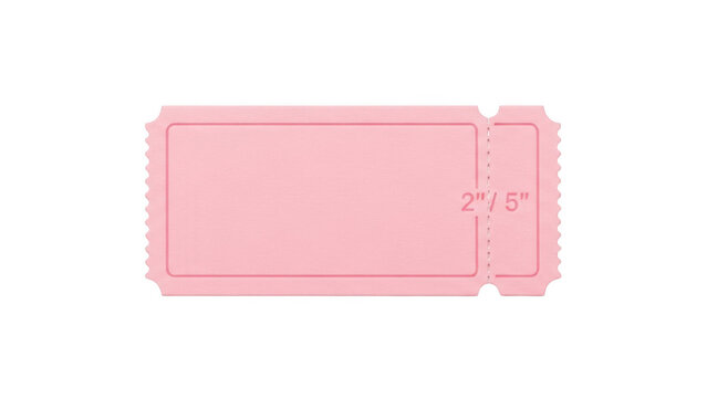 Simple pink ticket stub icon for event entry