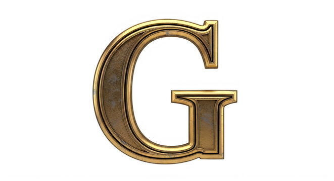 Elegant Golden Ornamental Letter G Isolated Design Vector Graphic transparent background