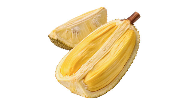 Yellow raw cocoa pod cut half with white beans organic chocolate ingredient isolated on transparent background