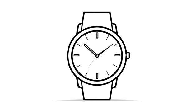 Minimalist line art illustration of a clock.