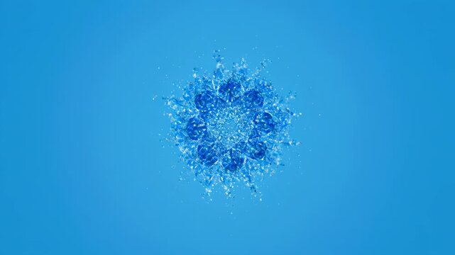 Blue snowflake patterns repeat with subtle gradient background and black dividers