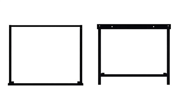 Minimalist black geometric frame design.