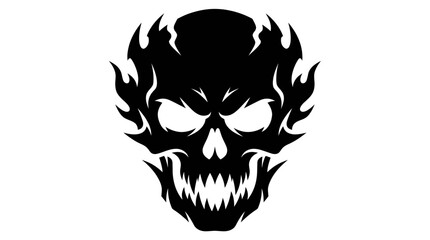Fototapeta premium Stylized flaming skull silhouette illustration