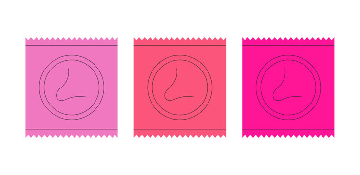 Pink condom education cartoon