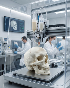 3D Bioprinting of a Human Skull in a Medical Laboratory.