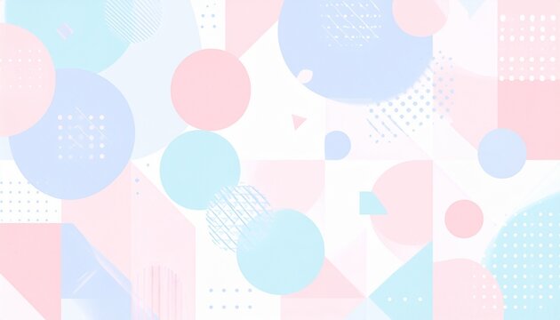 Light Pastel Geometric Background with Circles and Shapes