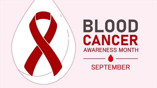 Blood Cancer Awareness September Red Ribbon Motion Graphic