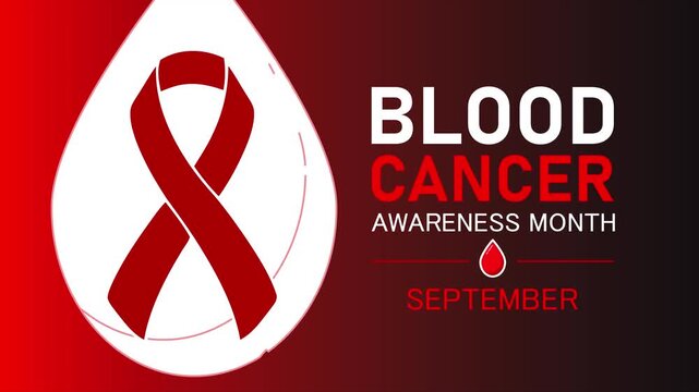 September Blood Cancer Awareness Month Red Ribbon Animation
