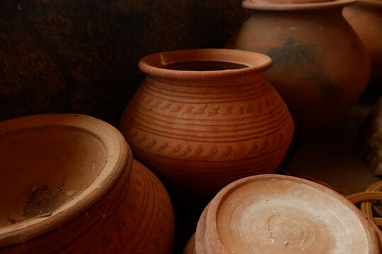 Traditional Handmade Clay Jar and Pottery Craft at Souvenir Market