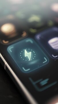 vertical lightning button represents computing power demand