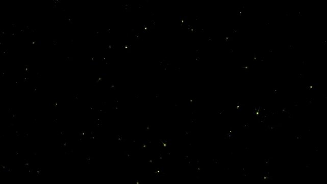 Golden firefly Particles,Abstract Dark Background.