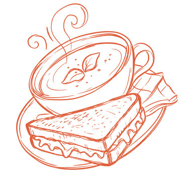 Creamy tomato soup with grilled cheese