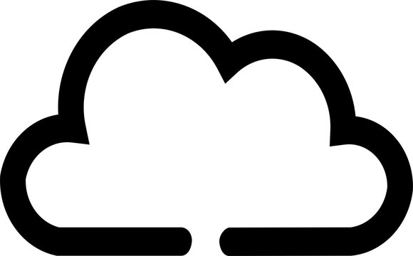 Simple Cloud Icon Outline Black Vector Illustration for Technology and Weather Concepts