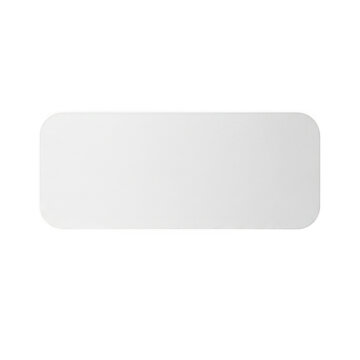 Blank white rectangular button with rounded corners