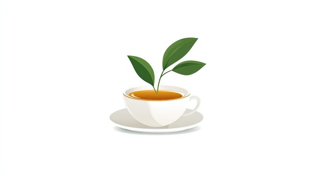 Simple Enjoy a tea Logo design,IN Alegria style, illustration &iuml;&frac14;&OElig;on white background 