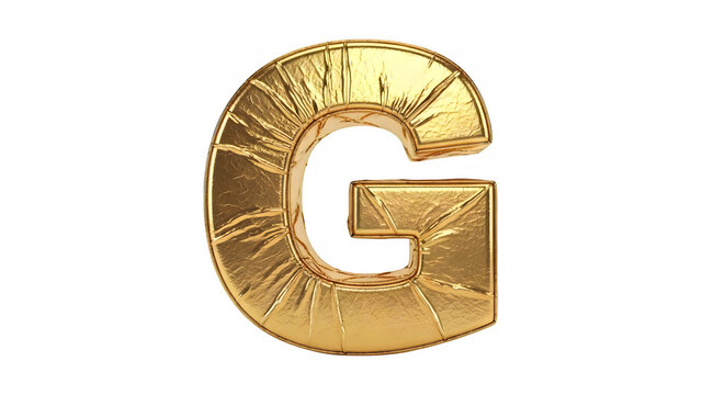 Shiny Golden Letter G Isolated on Transparent Background for Design Use transparent background