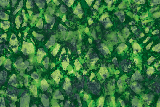 Hand drawn humid stone floor or stone wall covered in moss or algae textured background