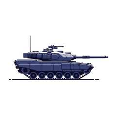 Obraz premium Modern Military Tank Isolated on White Background Combat Vehicle Illustration
