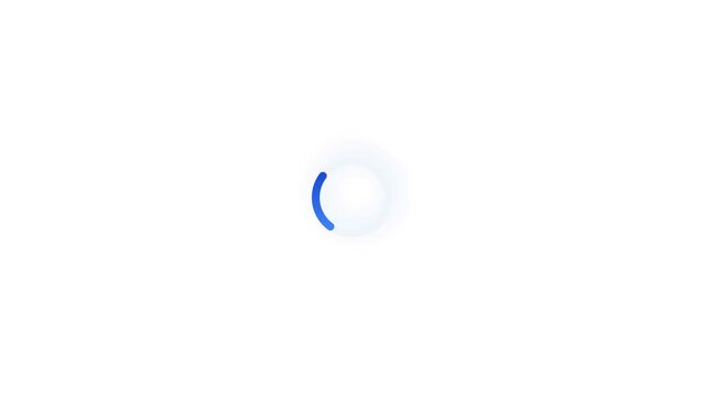 Loading spinner animation blue curve rotating preloader for website UI and digital application interface graphic design template