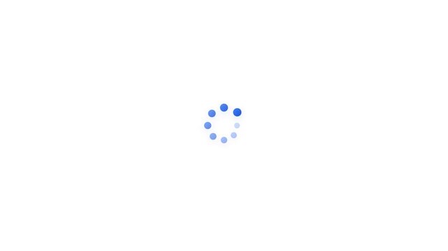 Dotted loading spinner animation circular progress preloader for mobile app user interface and web design digital video template