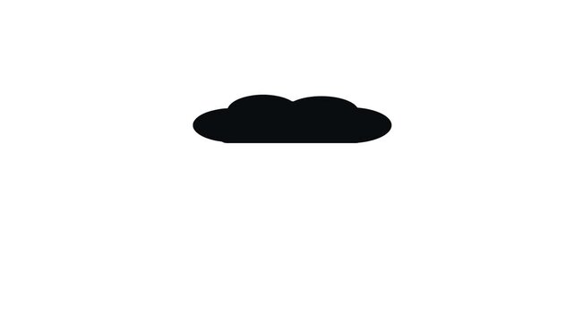 Cloud computing storage icon simple flat design animation for database network technology user interface and web application template