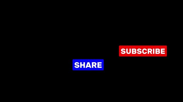 Like, share, and subscribe social media interaction buttons for creators and digital marketing campaigns animation 4k