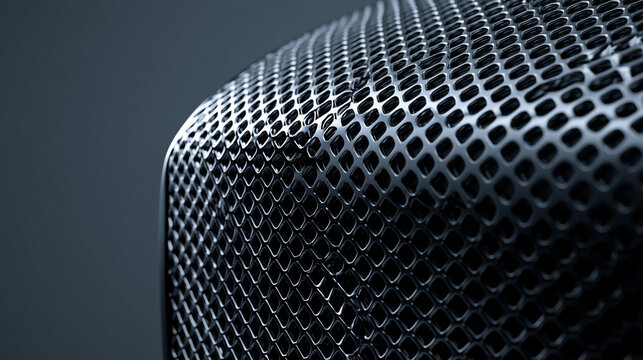 Close Up of Waterproof Metallic Speaker Mesh with Water Droplets