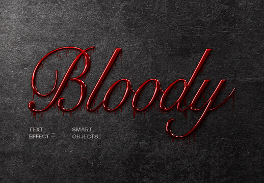 Bloody Text Effect For Poster And Branding Design