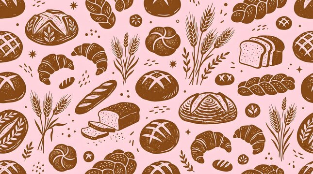 Cute bakery pattern background design